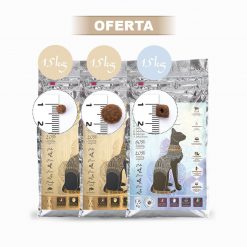 Pack prueba 3x1,5 kg piensos básicos KA para gatos