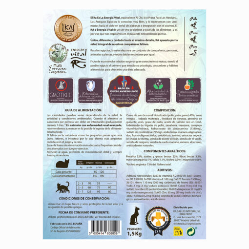 -10%Dto. PACK- 3UD | Pienso Ka hipoalergénico para gato Super Premium - 1,5kg CROQUETA MINI + NORMAL + PERFORADA