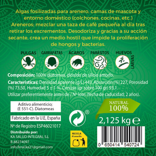 Desecante y desodorizante, alga fosilizada 2kg