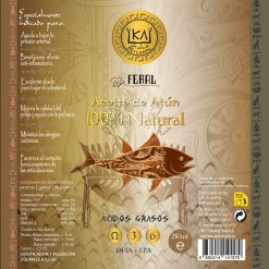 etiqueta 250 ml aceite de atún KA Salud integral