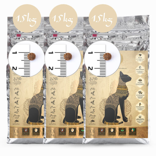 Pack ahorro 3 x 1,5 kg de pienso KA Sin Cereal para gatos bajo en grasas
