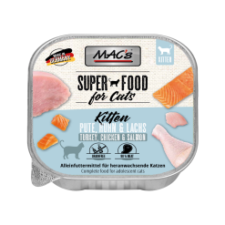 MAC's Gato Tarrina Kitten Pavo, Pollo y Salmón Pack 16 x 100gr