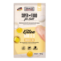 MACs Gato Bolsitas Kitten Pollo y Huevo 12x100gr